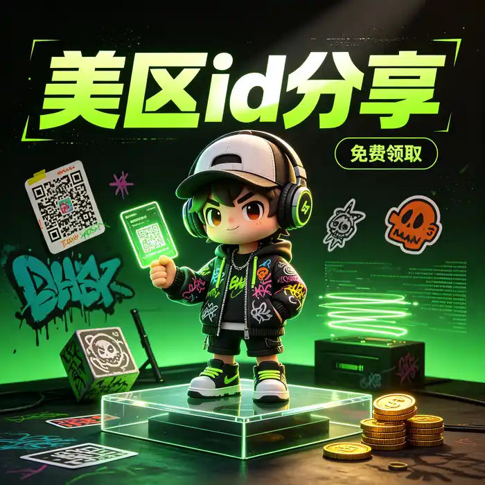 美区ID账号和海外数字身份管理概念图